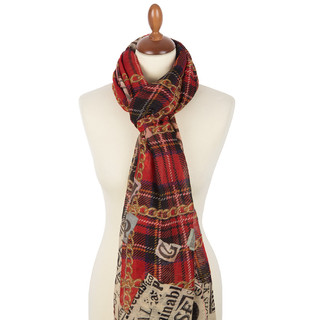 Павловопосадский палантин красный 100% шерсть 80-230, артикул 10749-5 2