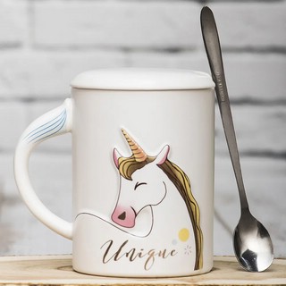 Чашка 'Единорог' 400 мл с крышкой и ложечкой 4