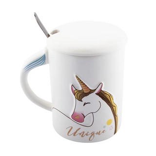 Чашка 'Единорог' 400 мл с крышкой и ложечкой 1