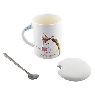 Чашка 'Единорог' 400 мл с крышкой и ложечкой 2