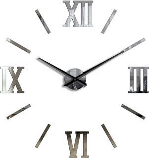 Часы настенные 3D самоклеящиеся, Римские, 70-120 см, Эврика