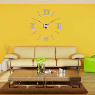 Часы настенные 3D самоклеящиеся, Римские, 70-120 см, Эврика 2