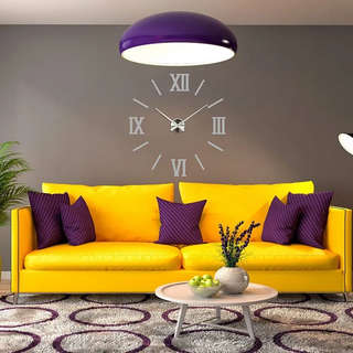 Часы настенные 3D самоклеящиеся, Римские, 70-120 см, Эврика 4