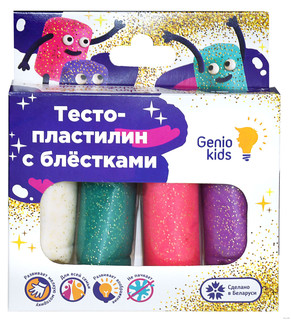 Масса для лепки 'Тесто-пластилин 4 цвета с блёстками'