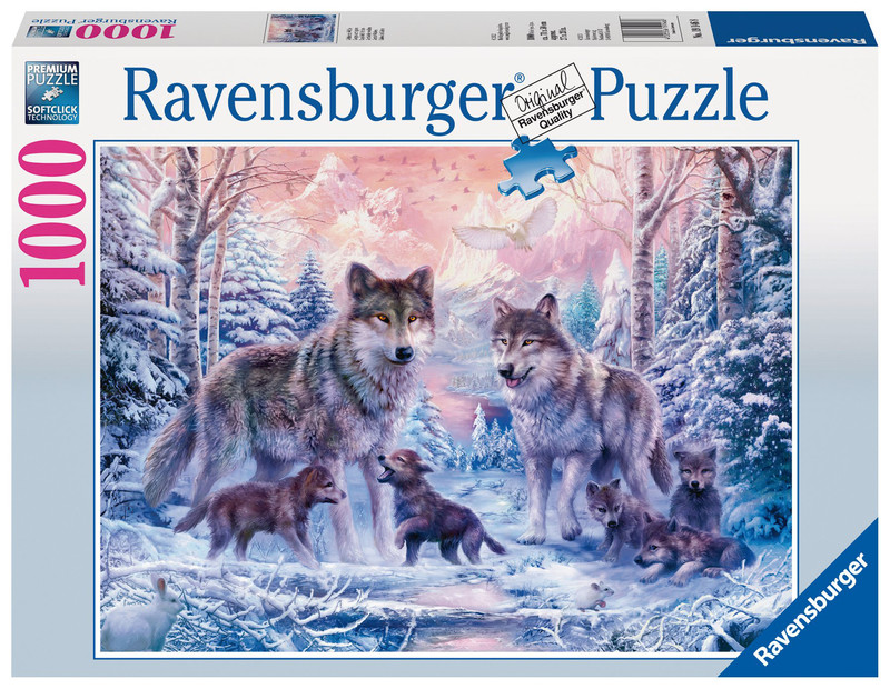 Пазл 'Северные волки', 1000 элементов Ravensburger, цвет серый, белый