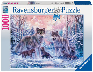 Пазл 'Северные волки', 1000 элементов Ravensburger, цвет серый, белый