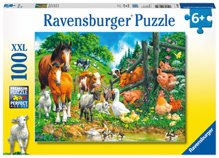 Пазл 'Встреча животных', 100 элементов Ravensburger, цвет разноцветный