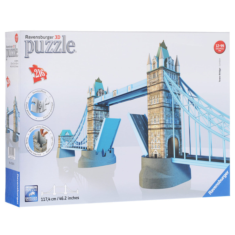 Пазл Ravensburger 3D 'Тауэрский мост', 216 деталей