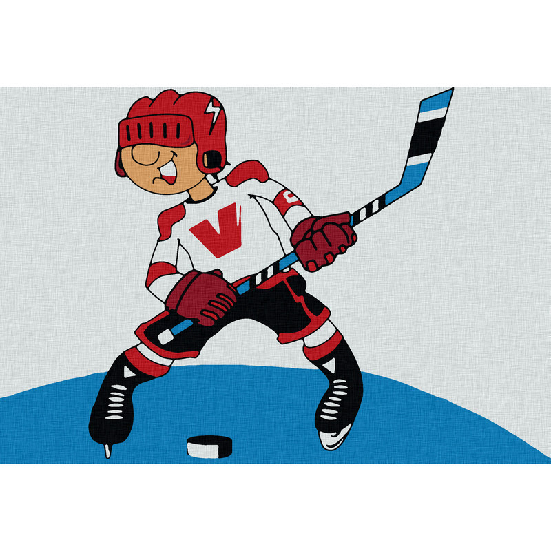 Картина по номерам 'Хоккеист' (5 цветов) КОТЕИН, цвет разноцветный