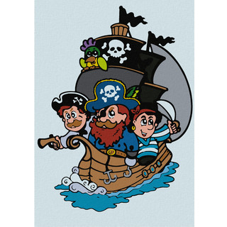 Картина по номерам "Пиратский корабль" (11 цветов) КОТЕИН, цвет разноцветный
