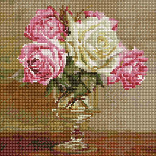 Алмазная мозаика KM0702 'Бузин. В старинной вазочке' 30 х 30 см 2