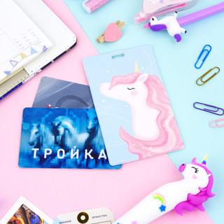Чехол для магнитной карты 'Единорог' (розовый), артикул  3