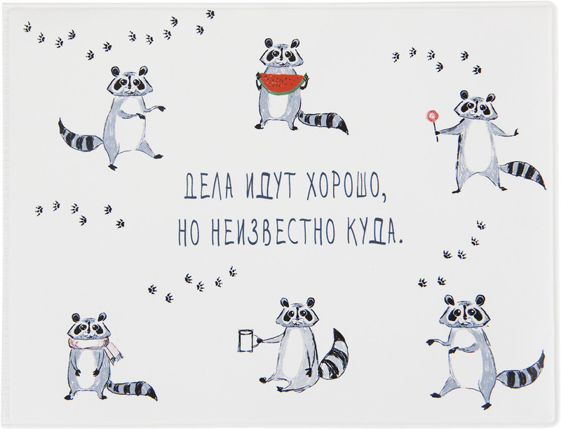 Обложка на зачетную книжку Kawaii Factory 'Дела идут', цвет: белый