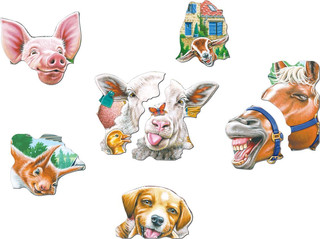 Пазл «Весёлая ферма», 33 детали, Larsen 2