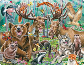 Пазл «Счастливые лесные животные», 42 детали, Larsen