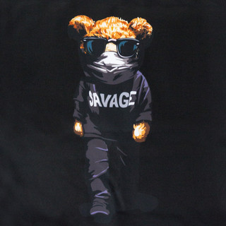 Эко-сумка шоппер с принтом, 'Мишки в черном', артикул KW107-000125 2