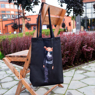 Эко-сумка шоппер с принтом, 'Мишки в черном', артикул KW107-000125 6