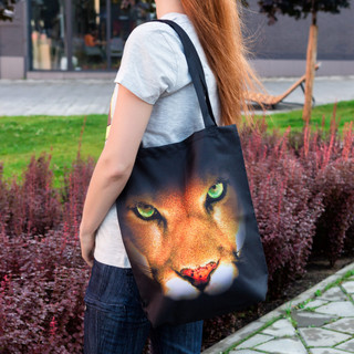 Эко-сумка шоппер с принтом, 'Пума', артикул KW107-000130 5