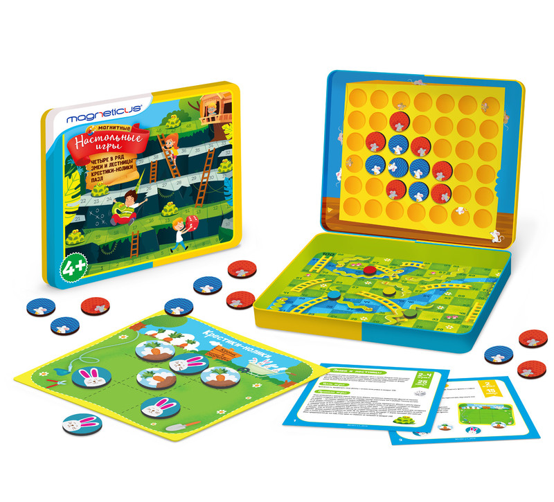 Магнитные настольные игры 4-в-1 Magneticus
