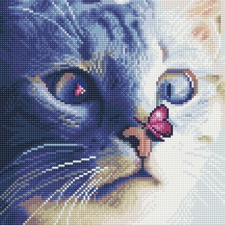 Алмазная мозаика Molly 'Кот с бабочкой' 30х30 см
