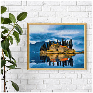 Алмазная мозаика с нанесенной рамкой 'Черногория' 50х40 см, 28 цветов 4