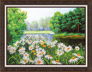 Набор для вышивания бисером Паутинка 'Ромашковый букет', 38х2...