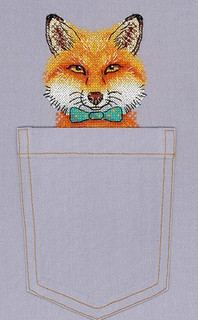 Набор для вышивания крестом на одежде Жар-Птица "Хитрый лис", 8x9 см, арт. В-242, цвет оранжевый