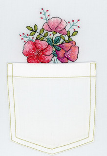 Набор для вышивания крестом на одежде Жар-Птица "Алое очарование", 8x8 см, арт. В-249, цвет розовый, зеленый