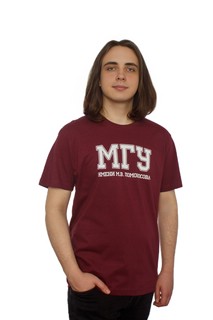 Футболка с надписью МГУ имени М.В. Ломоносова на русском языке