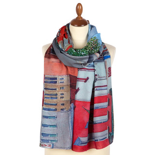 Павловопосадский палантин набивной вискоза 80-200, артикул 10624-1 2