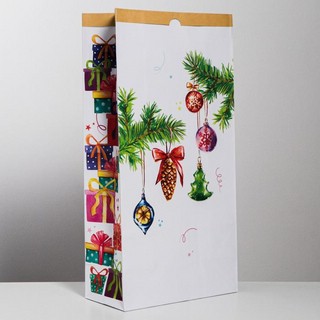 Пакет крафтовый 'Время подарков' 32 х 64 х 16 см