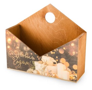 Ящик-конверт "Подарки", дерево, 20.5х18х6 см