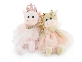 Брелок "Коровка" в платье, малый, в асс.из двух (беж и розовы...