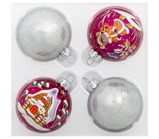Набор 'Мгновение' из 4 шаров по 6 см, стекло, артикул С258