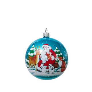 Шар 'Лесная сказка' стекло, 8.5 см, артикул С2066 (Дед Мороз ...