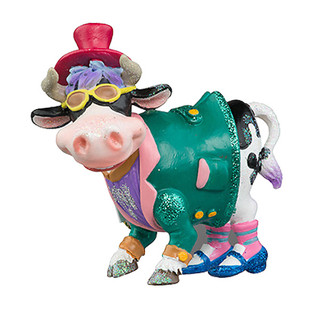 Бычок "Стиляга" в зеленом пиджаке, полистоун, 7,5х4х7,5 см