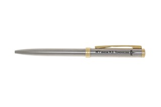 Ручка Senator металлическая с логотипом МГУ имени М.В Ломоносова, цвет серебро с золотом