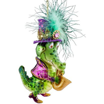 Крокодил-Саксофонист, 13 см, стекло, артикул 50978