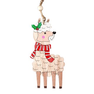 Лама в шарфе, 13 см, дерево, артикул 51110