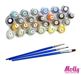 Картина по номерам 'Совенок с цветком' 20х20 см, Molly 4