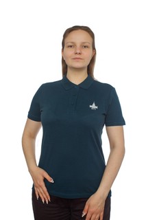 Футболка поло женская с логотипом МГУ имени М.В. Ломоносова