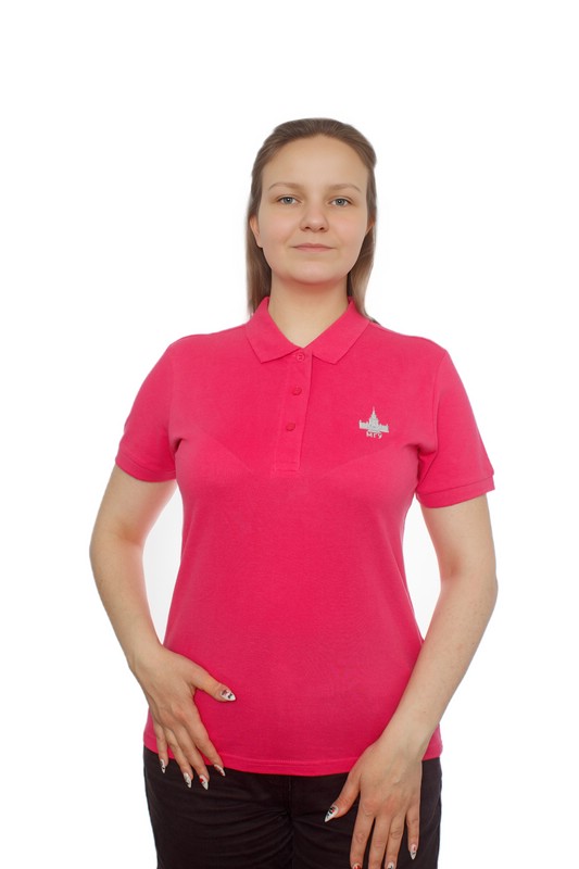 Футболка поло женская с логотипом МГУ имени М.В. Ломоносова