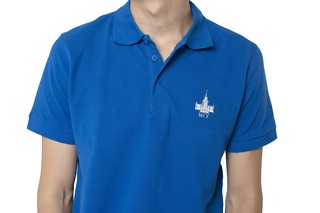 Футболка поло мужская с логотипом МГУ имени М.В. Ломоносова 