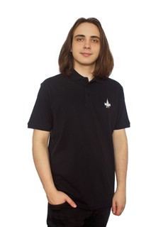 Футболка поло мужская с логотипом МГУ имени М.В. Ломоносова 