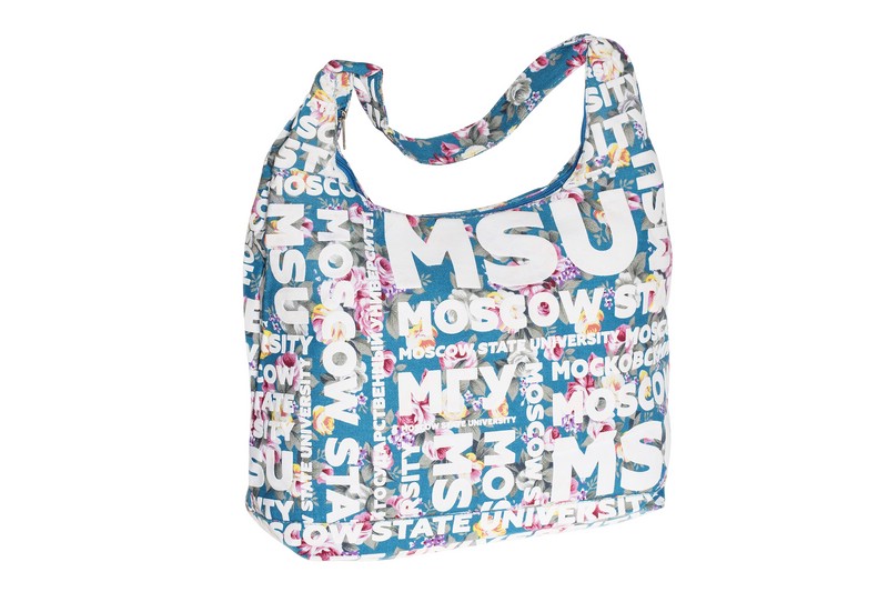 Сумка пляжная МГУ голубая