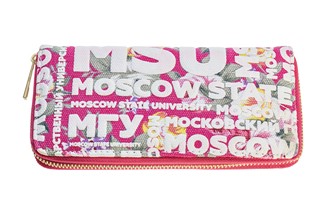 Кошелёк на молнии женский МГУ, цвет розовый