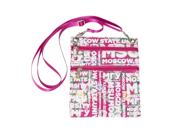 Сумочка для документов МГУ розовая