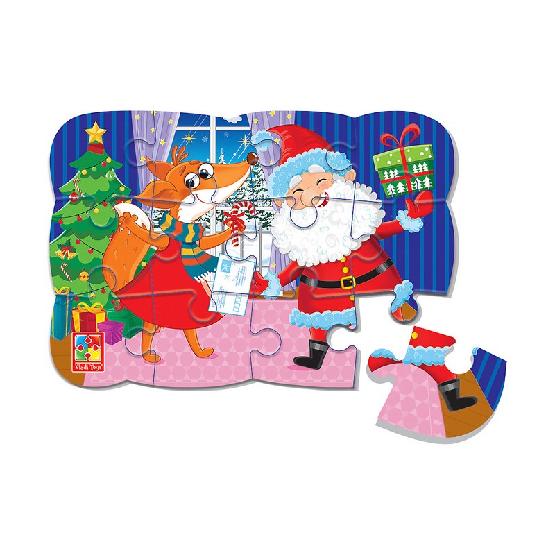 Пазлы на магните 'Новогоднее веселье', А5 Vladi Toys, цвет разноцветный
