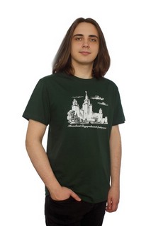 Футболка с видом главного здания МГУ имени М.В. Ломоносова