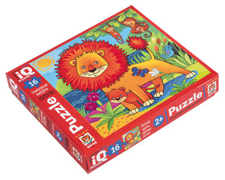 IQ Пазл МАКСИ. Рыжий лев, 16 деталей